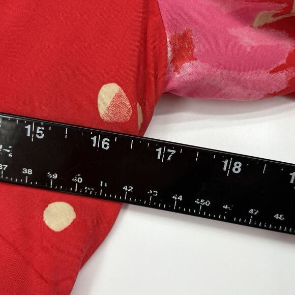 Free People Mini Dress Medium Red Strawberry Combo Date Night Boho - Picture 5 of 7